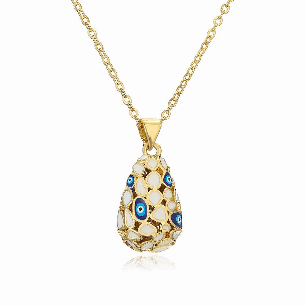 Wholesale Devil Eye Waterdrop Gold Plated Copper Necklaces