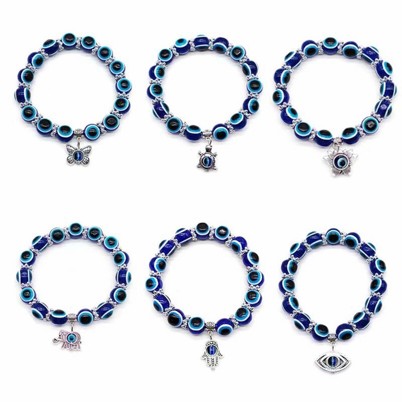 Wholesale Devil Eyes Butterfly Elephant Resin Beaded Bracelet