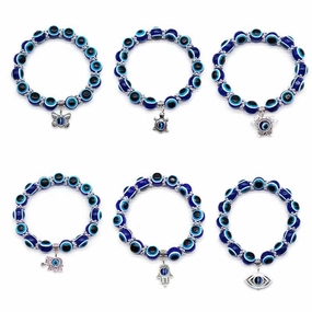 Wholesale Devil Eyes Butterfly Elephant Resin Beaded Bracelet
