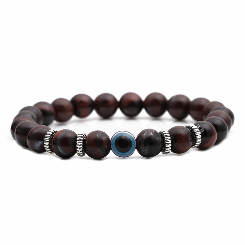 Wholesale Devil's Eye 8mm Tiger Eye Volcanic Stone Bracelets