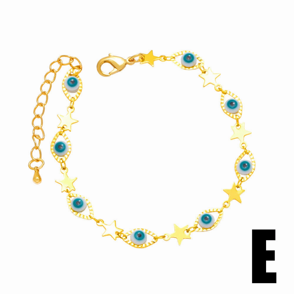 Wholesale Devil's Eye Flower Pearl Stitching Copper Bracelet