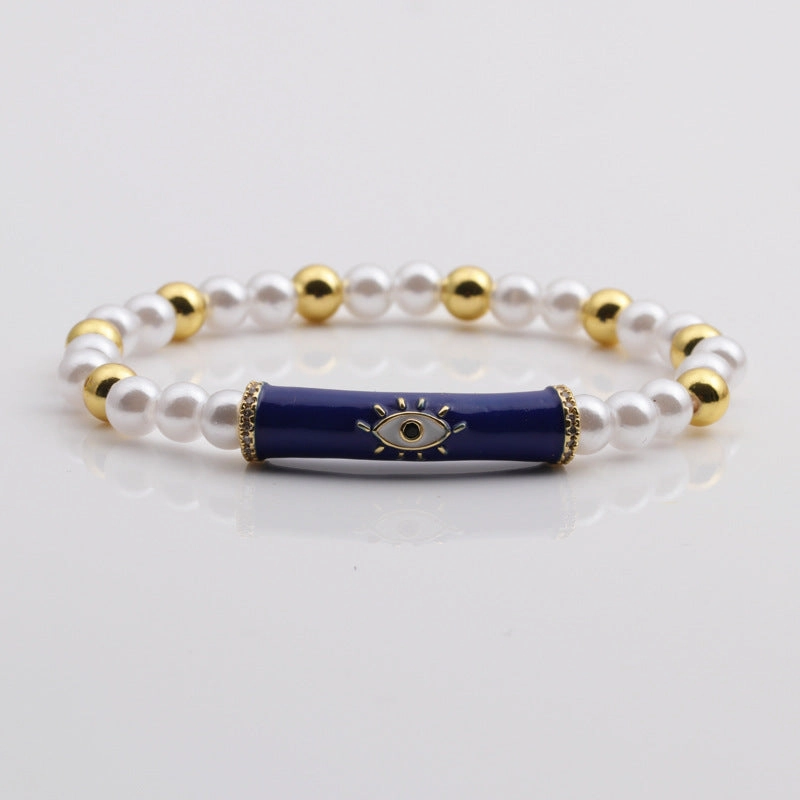 Wholesale Devil's Eye Multicolor Copper Beads Bracelet