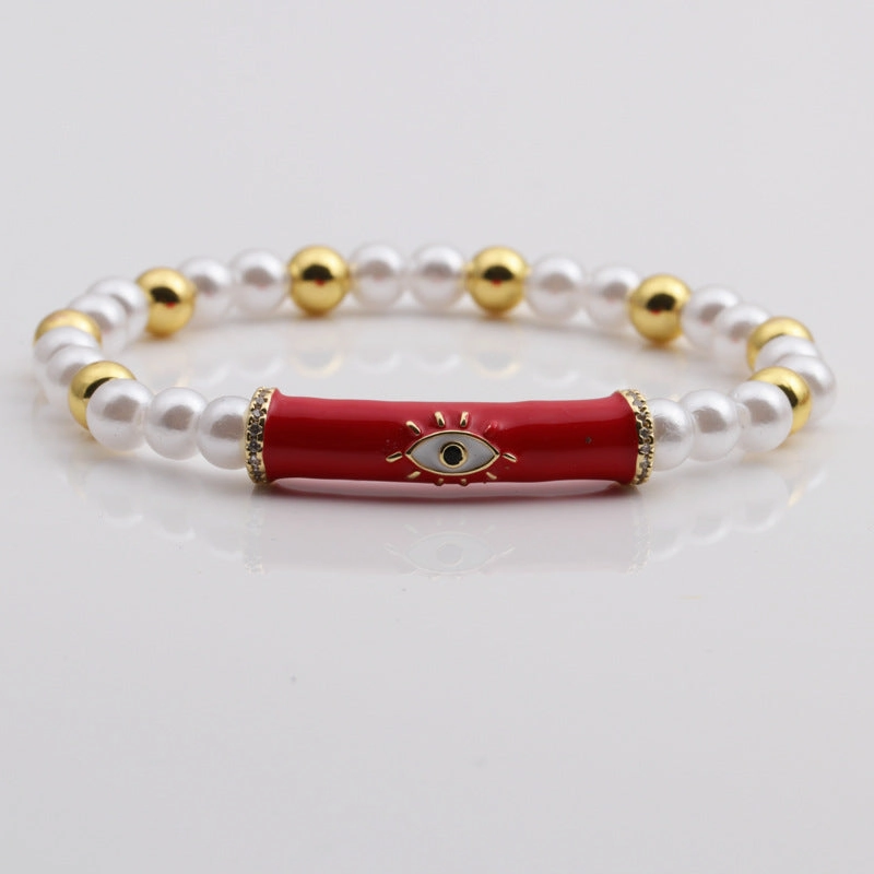 Wholesale Devil's Eye Multicolor Copper Beads Bracelet