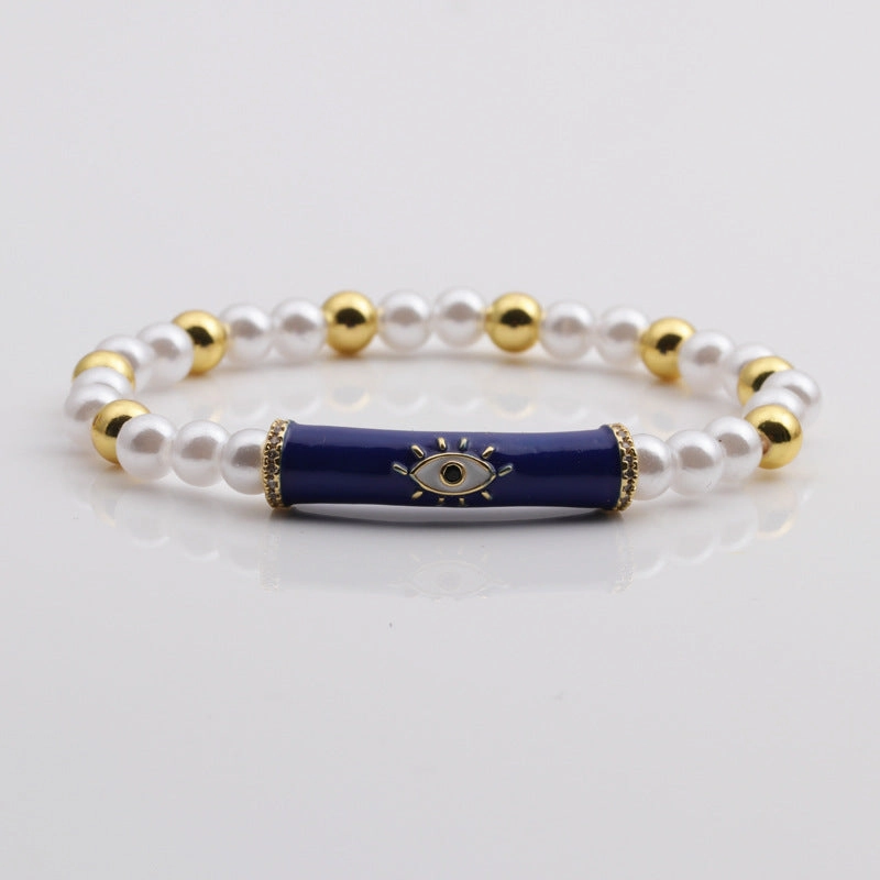 Wholesale Devil's Eye Multicolor Copper Beads Bracelet