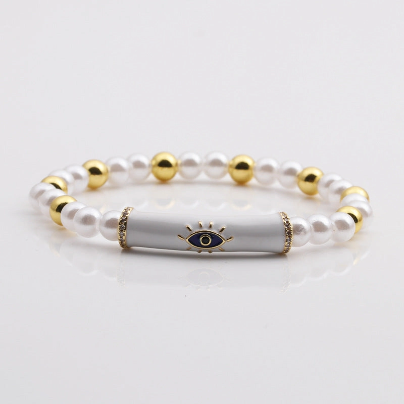 Wholesale Devil's Eye Multicolor Copper Beads Bracelet