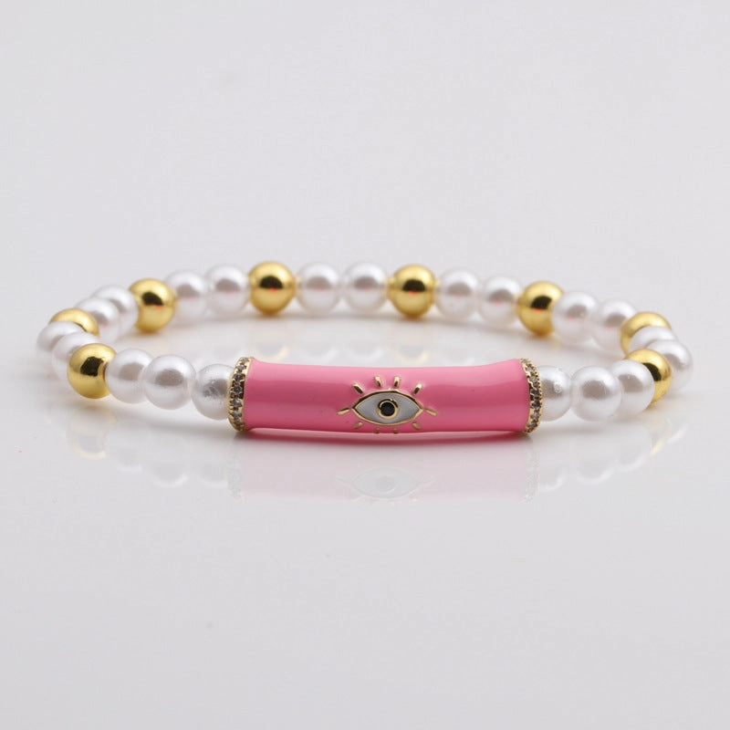 Wholesale Devil's Eye Multicolor Copper Beads Bracelet