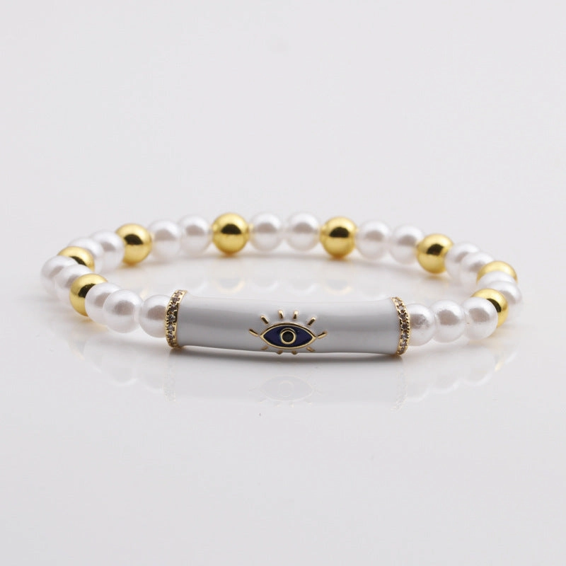 Wholesale Devil's Eye Multicolor Copper Beads Bracelet