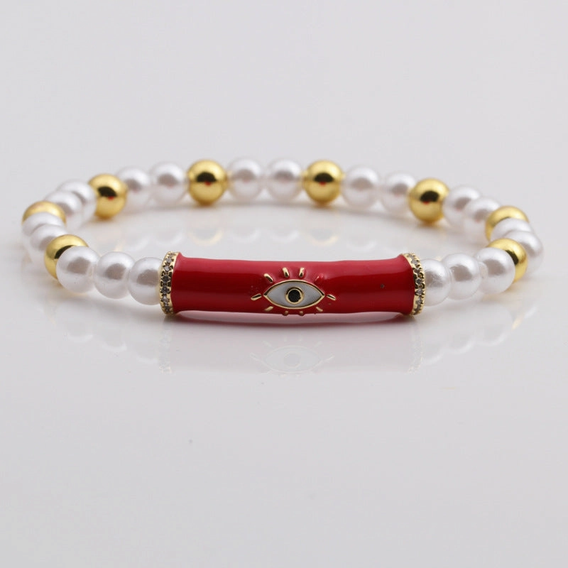 Wholesale Devil's Eye Multicolor Copper Beads Bracelet