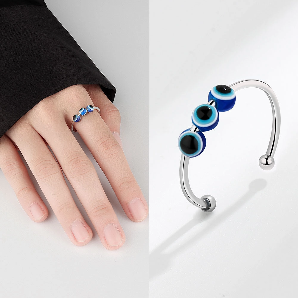Wholesale Devil's Eye Rotating Decompression Copper Ring