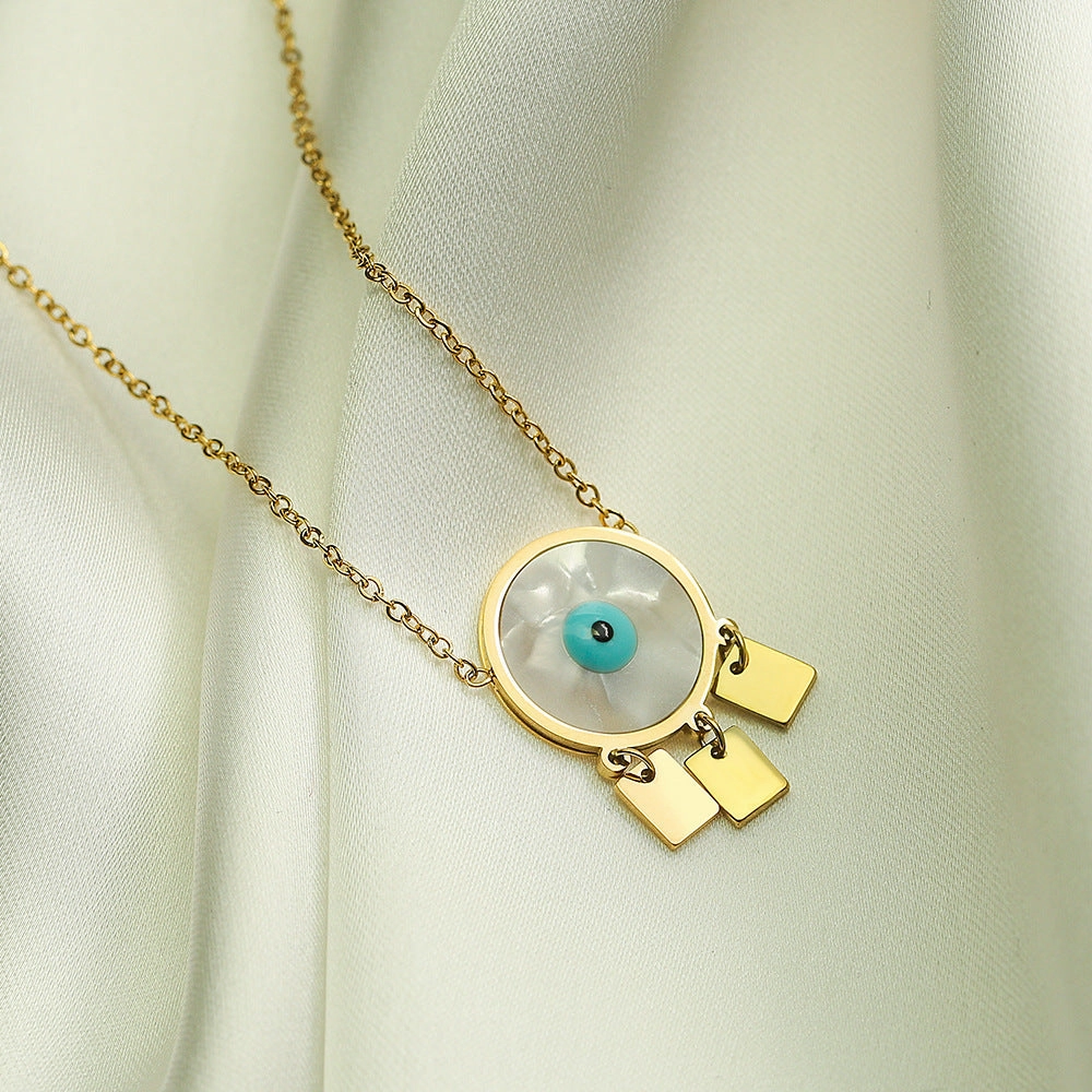 Wholesale Devil's Eye Tassel Pendant Gold Plated Necklaces