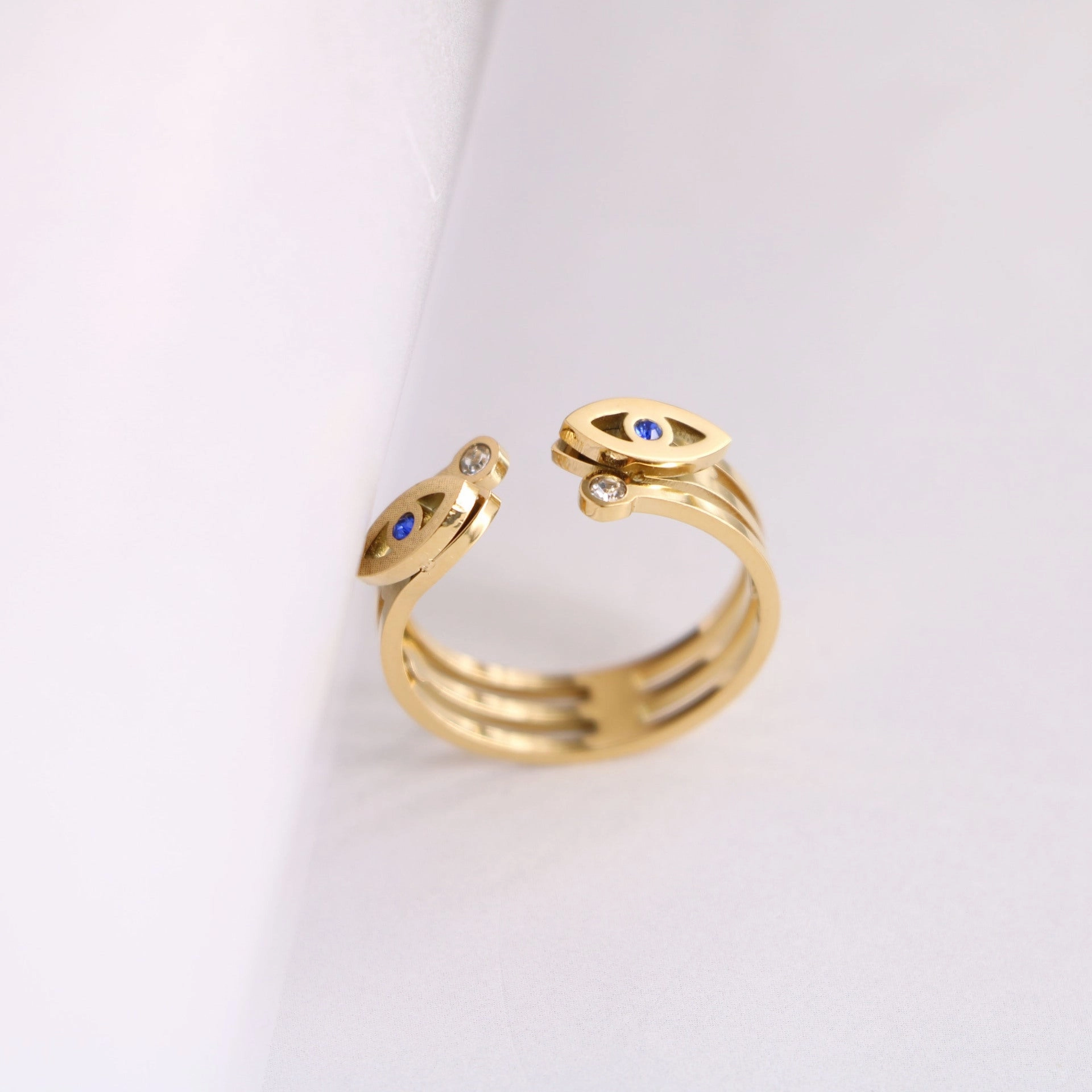 Wholesale Devil's Eye Titanium Steel 18K Gold Plated Ring