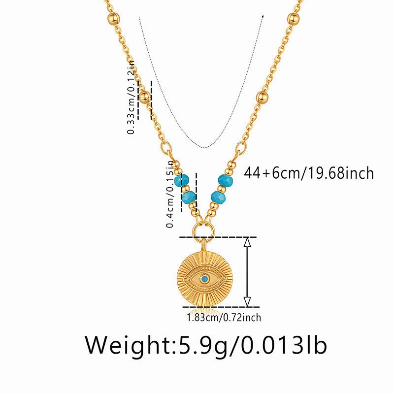 Wholesale Devil's Eye Vintage Copper Plated 18K Real Gold Love Necklace