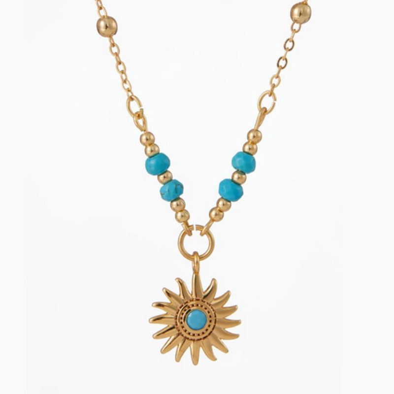 Wholesale Devil's Eye Vintage Copper Plated 18K Real Gold Love Necklace