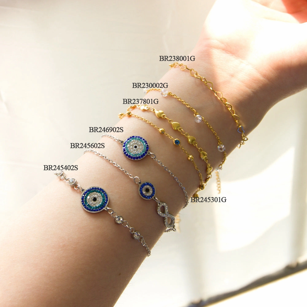 Wholesale Devil's Eye Vintage Stainless Steel Diamond Bracelet
