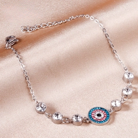 Wholesale Devil's Eye Vintage Stainless Steel Diamond Bracelet