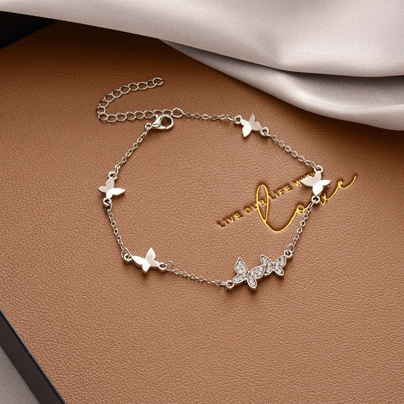 Wholesale Diamond Butterfly Alloy Bracelet
