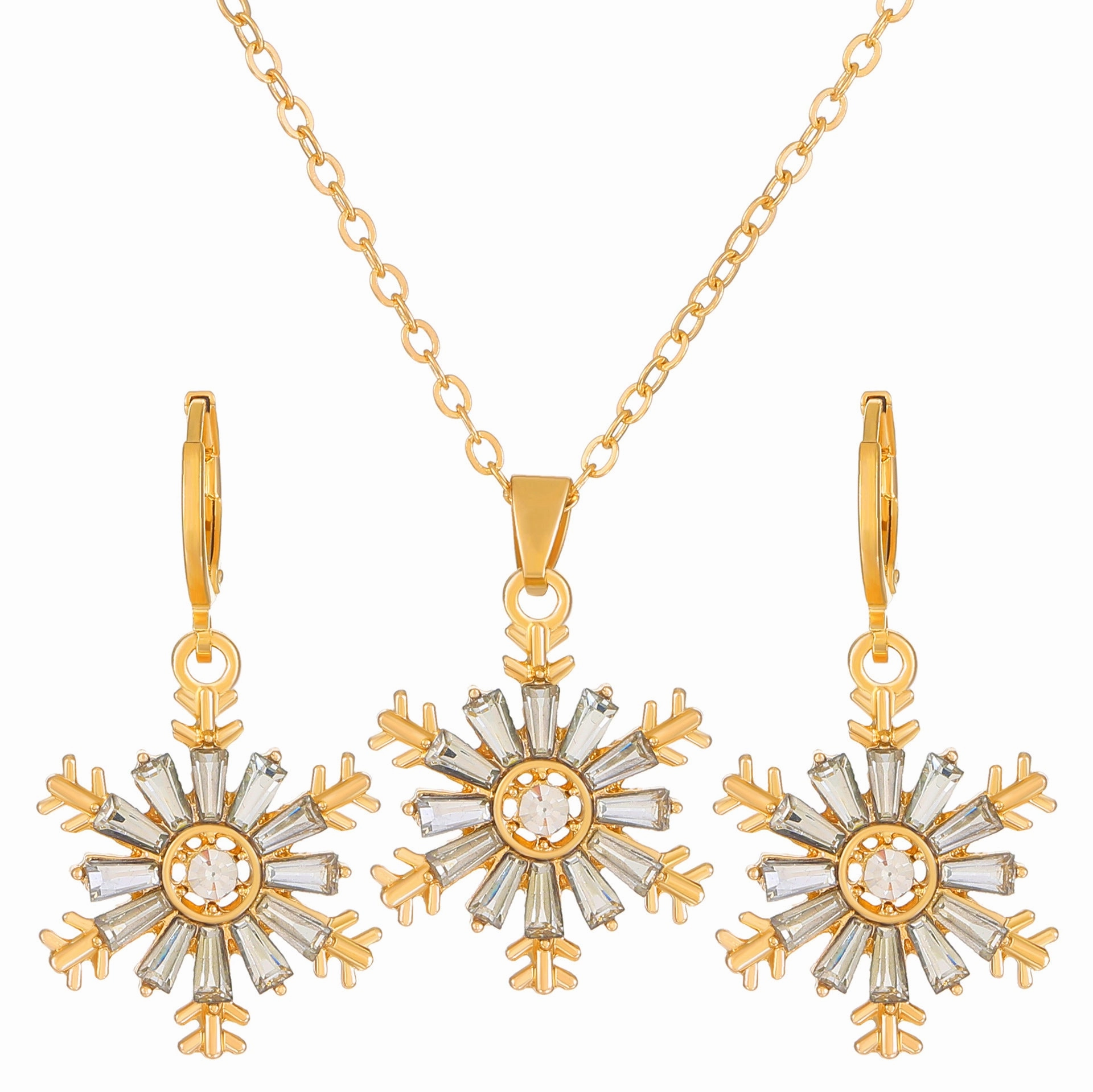 Wholesale Diamond Butterfly Alloy Earrings Jewelry Set
