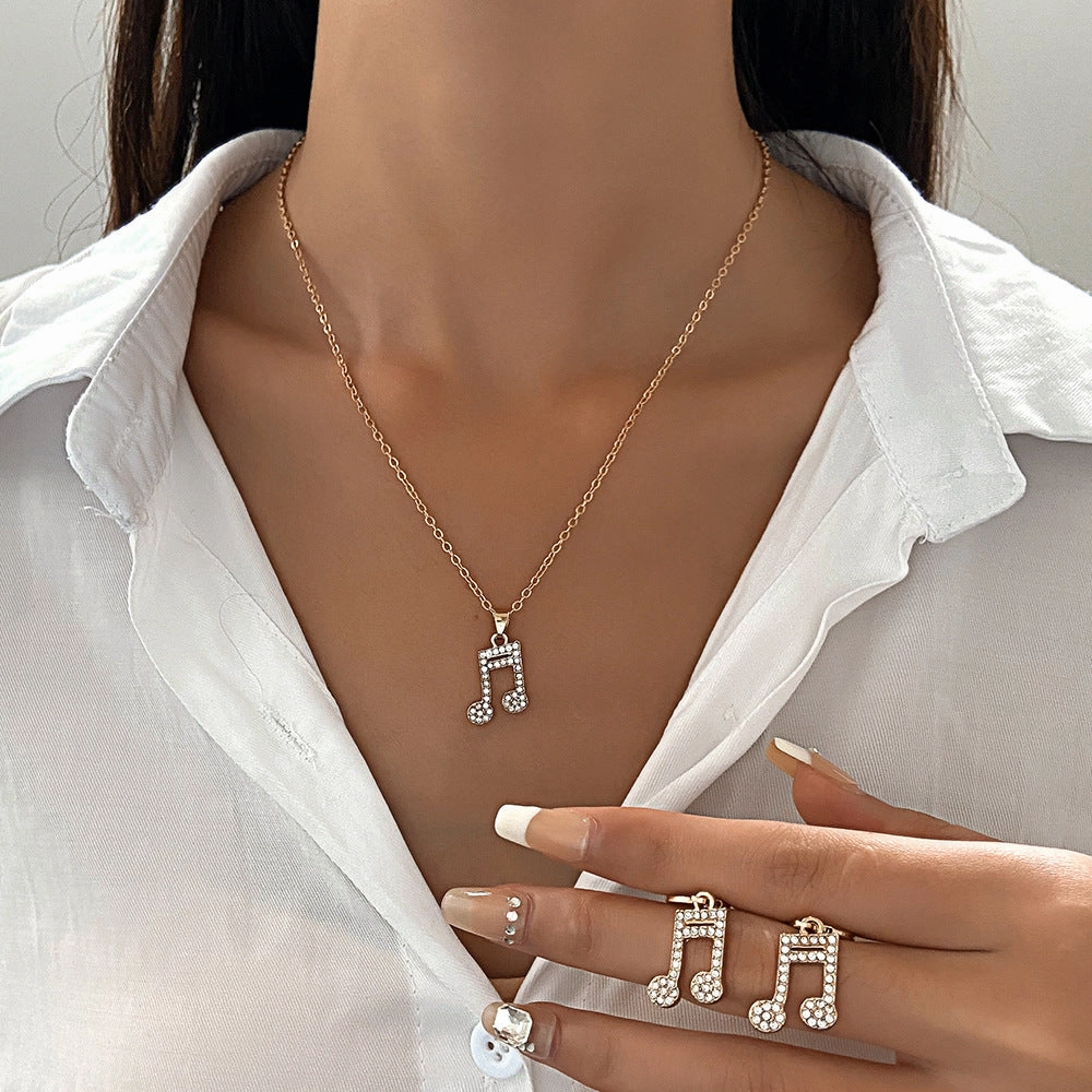Wholesale Diamond Butterfly Alloy Earrings Jewelry Set