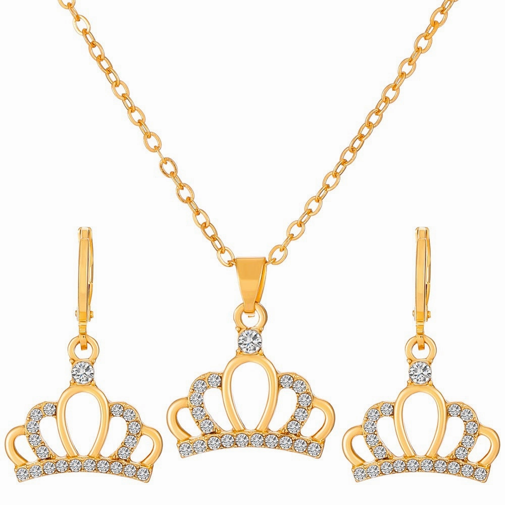 Wholesale Diamond Butterfly Alloy Earrings Jewelry Set