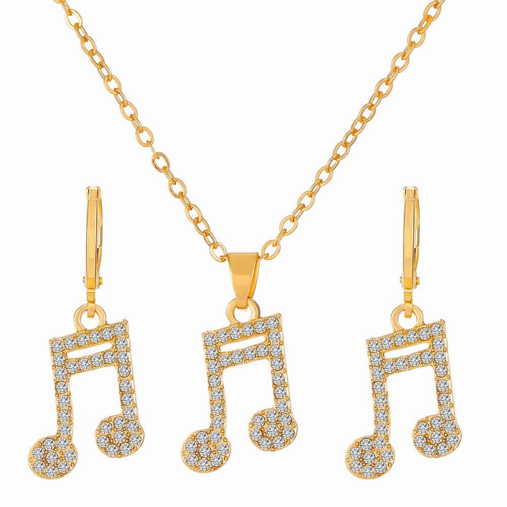 Wholesale Diamond Butterfly Alloy Earrings Jewelry Set
