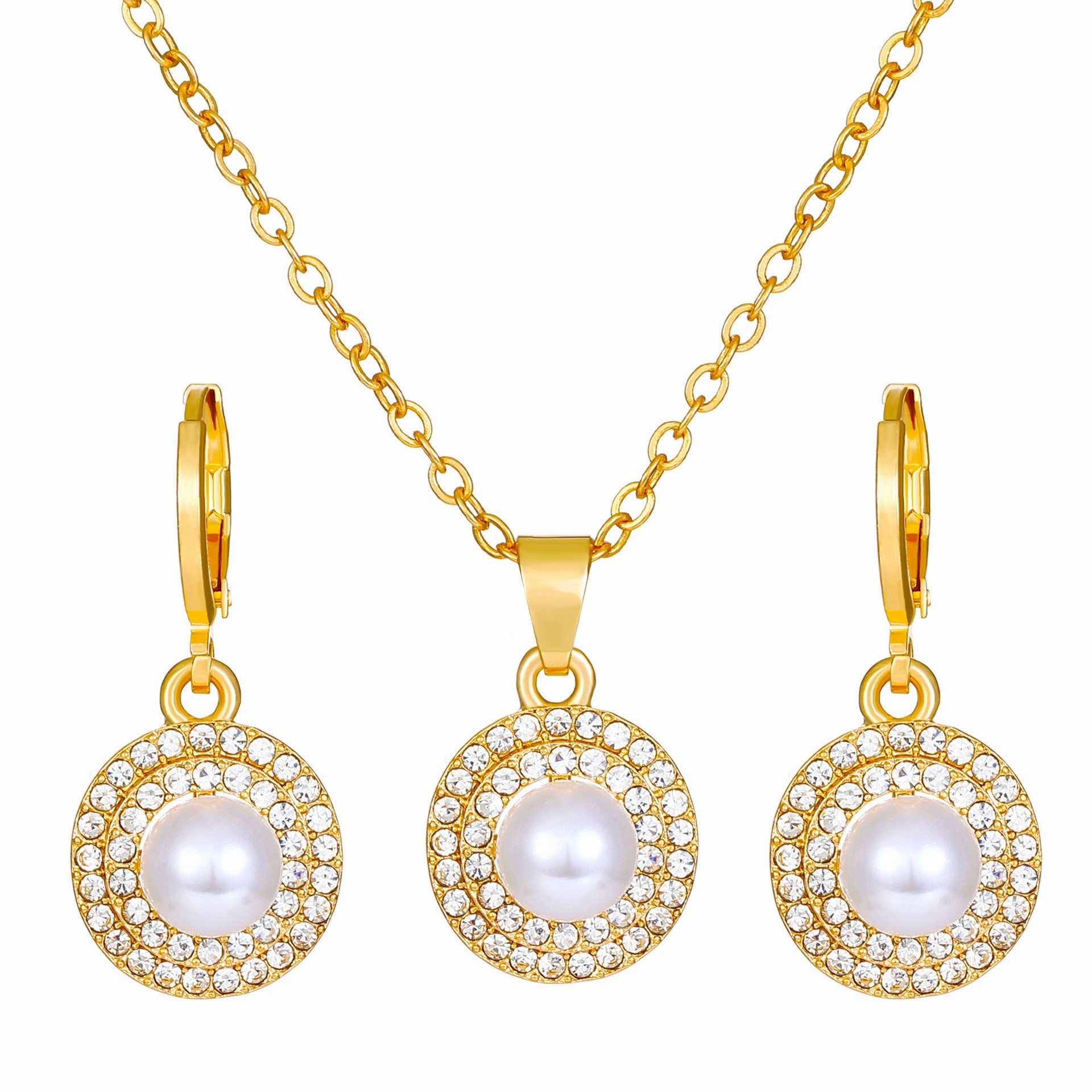 Wholesale Diamond Butterfly Alloy Earrings Jewelry Set