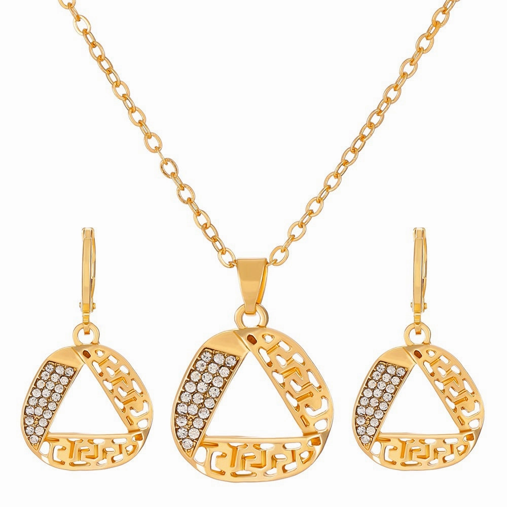 Wholesale Diamond Butterfly Alloy Earrings Jewelry Set