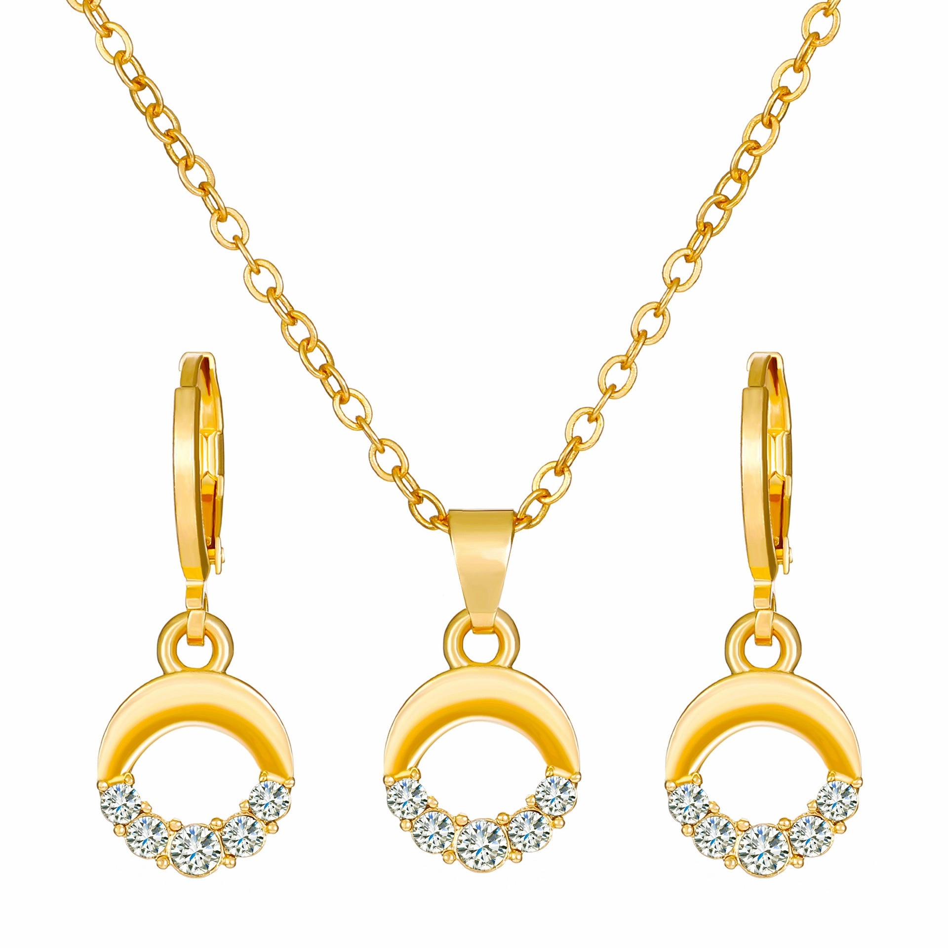 Wholesale Diamond Butterfly Alloy Earrings Jewelry Set