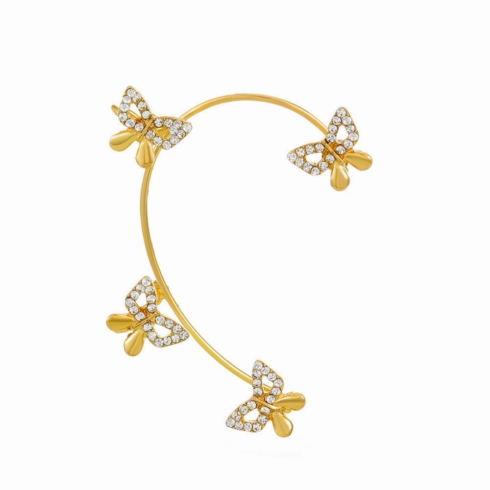 Wholesale Diamond Butterfly Ear Cuff Alloy Earrings