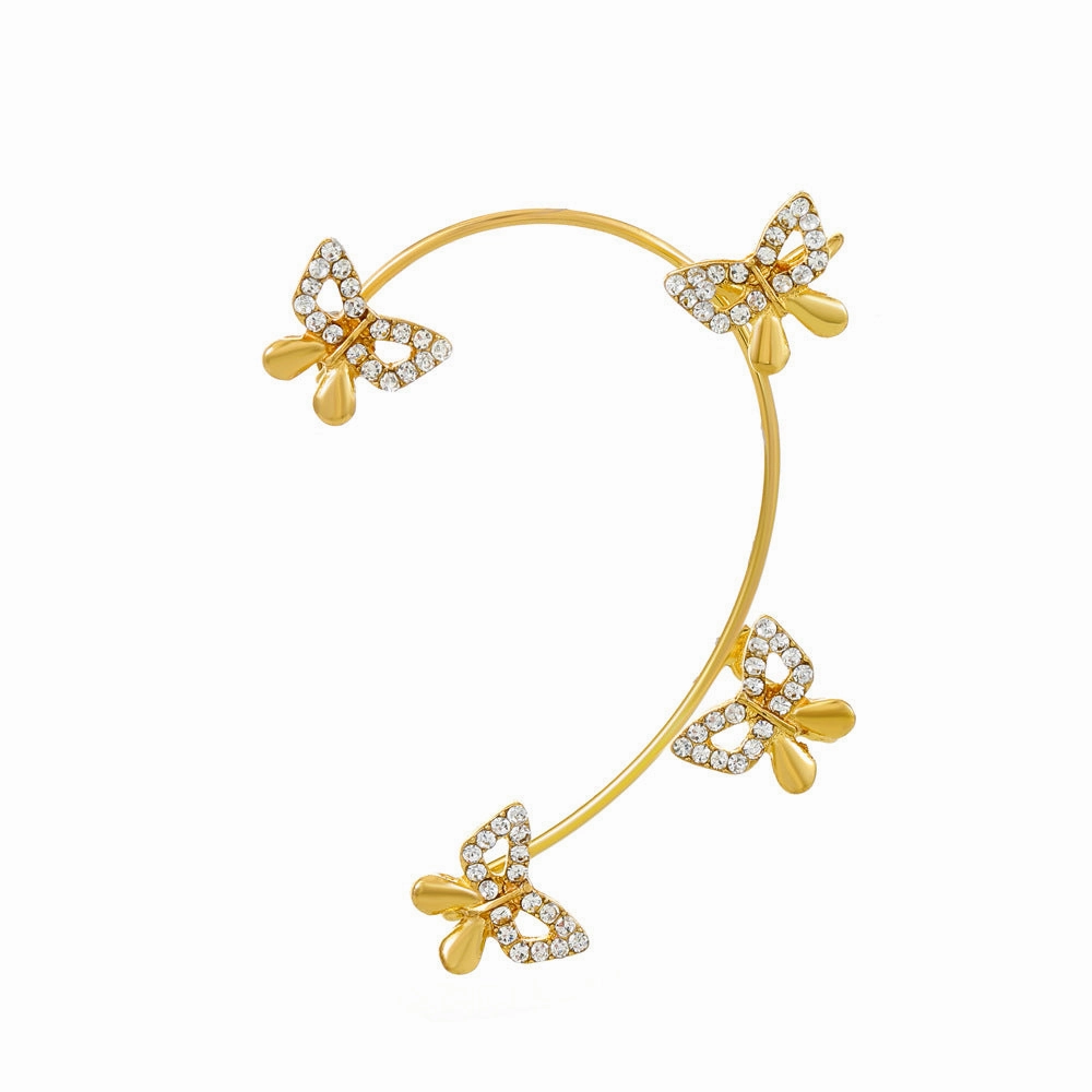 Wholesale Diamond Butterfly Ear Cuff Alloy Earrings