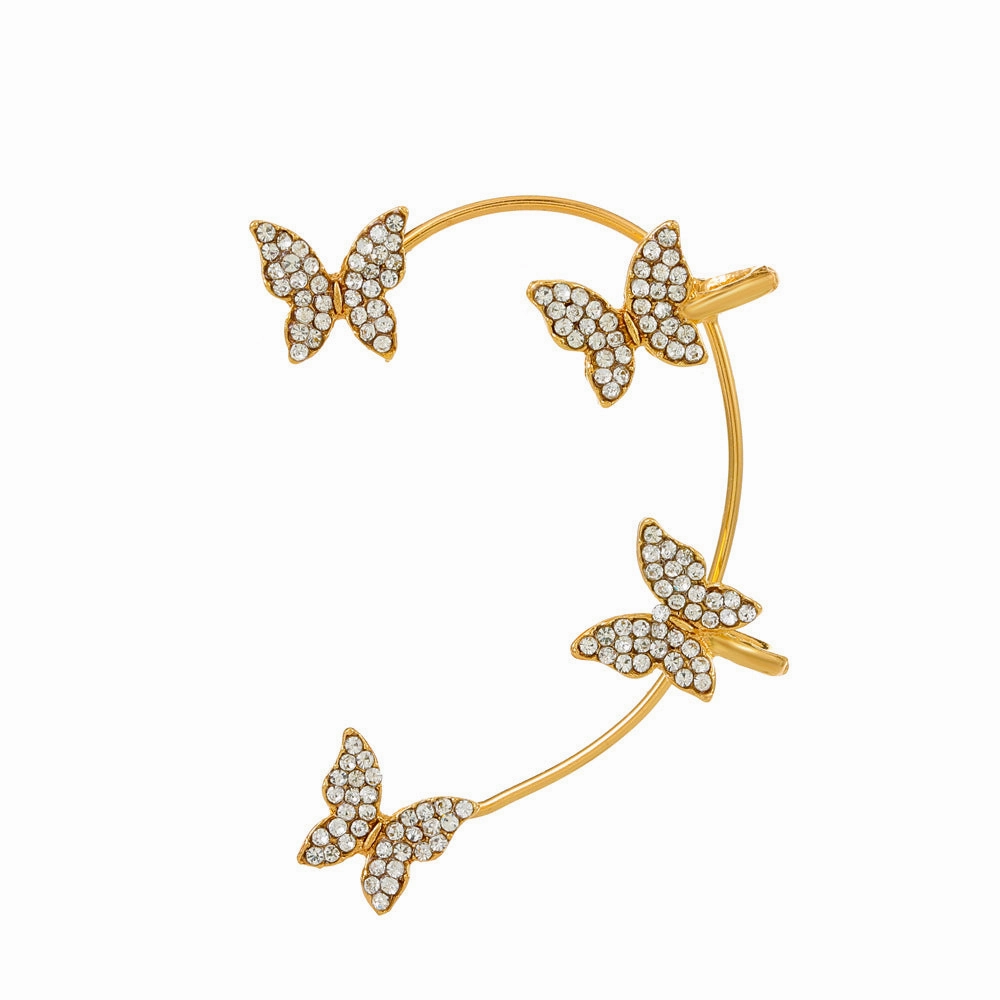 Wholesale Diamond Butterfly Ear Cuff Alloy Earrings