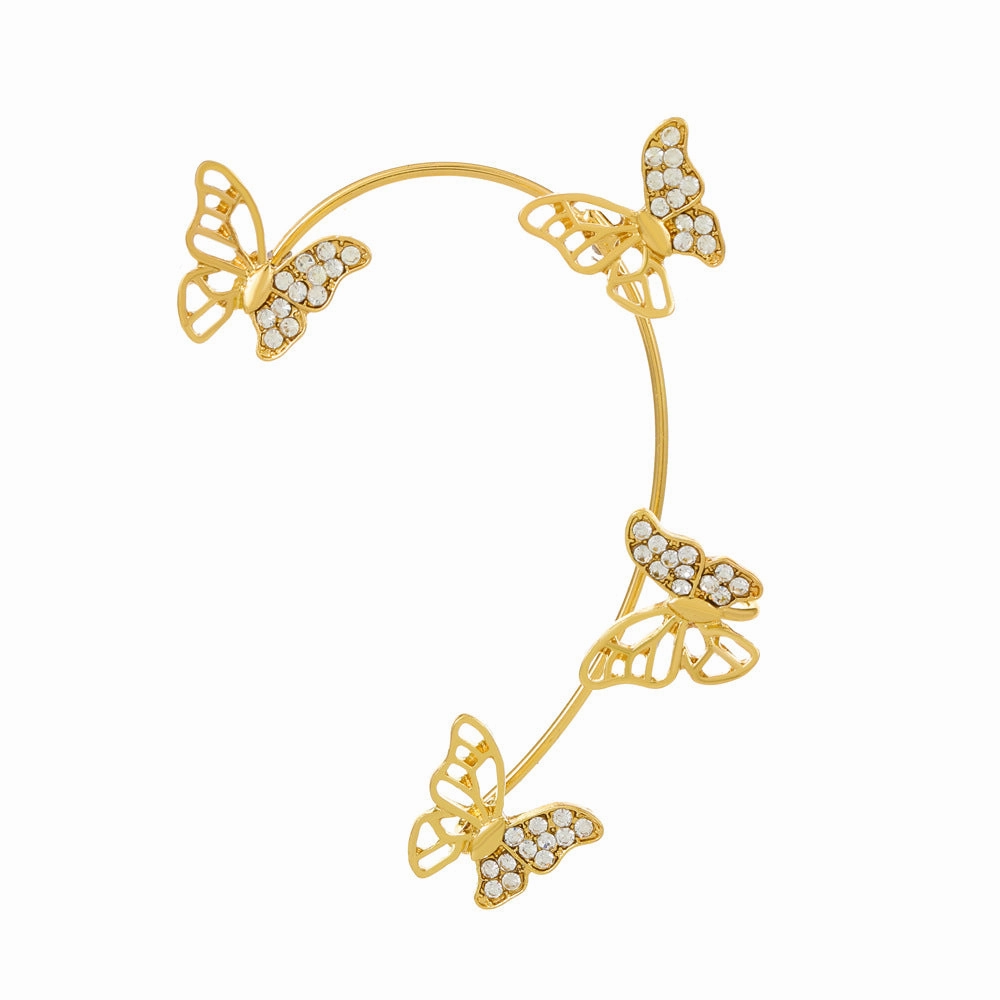 Wholesale Diamond Butterfly Ear Cuff Alloy Earrings