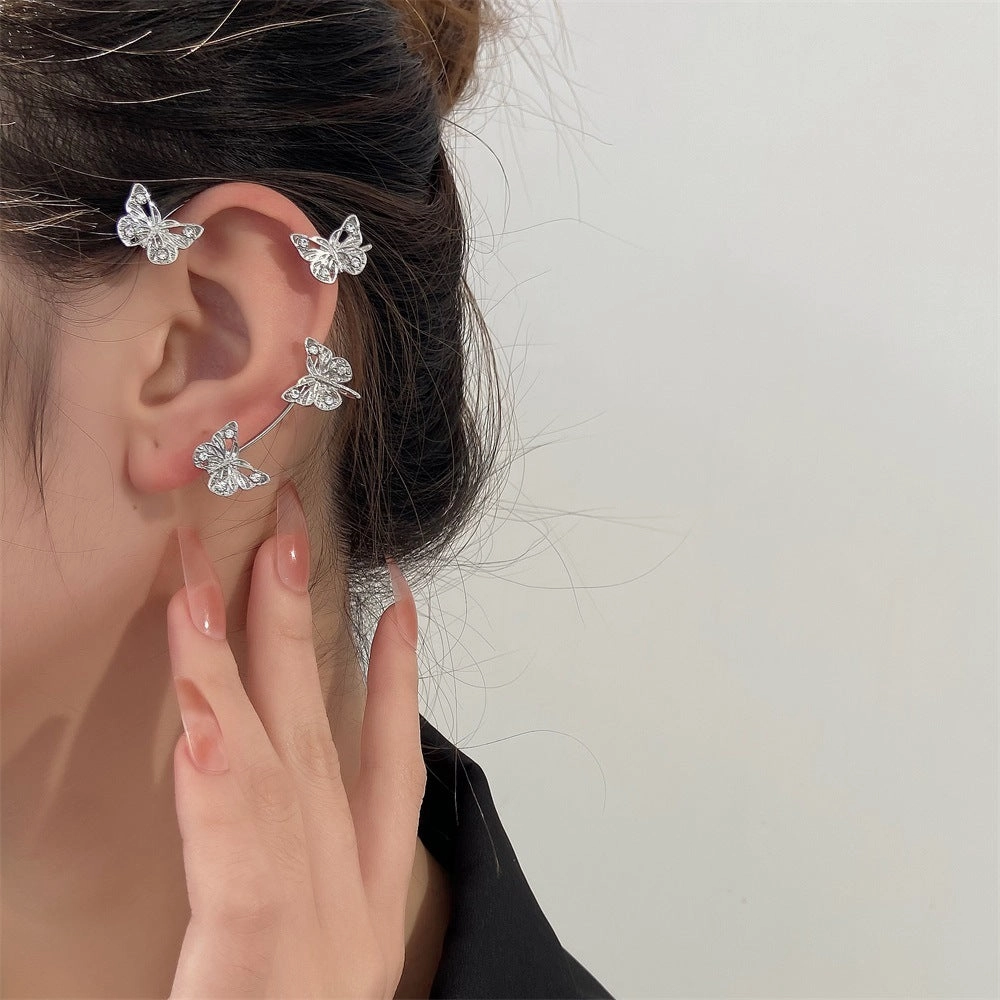 Wholesale Diamond Butterfly Ear Cuff Alloy Earrings