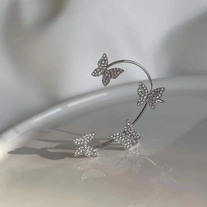 Wholesale Diamond Butterfly Ear Cuff Alloy Earrings