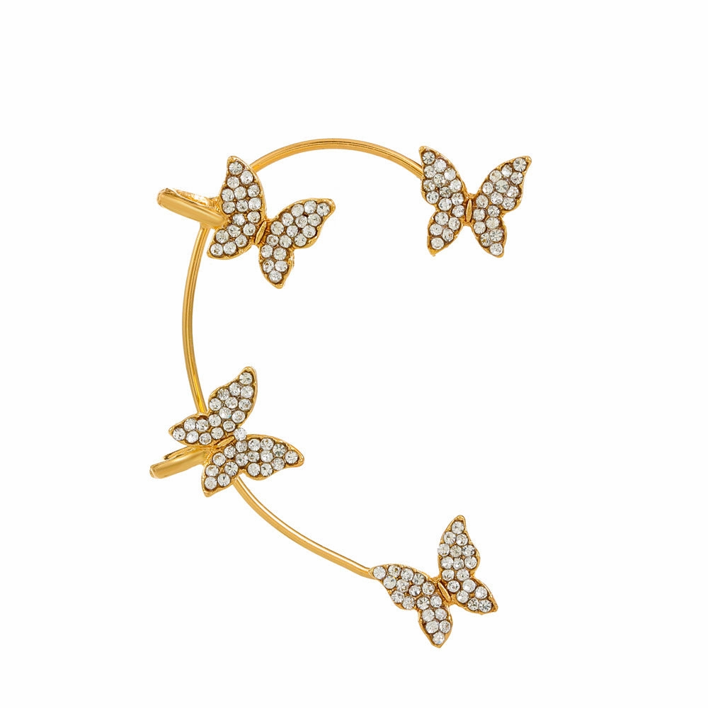 Wholesale Diamond Butterfly Ear Cuff Alloy Earrings