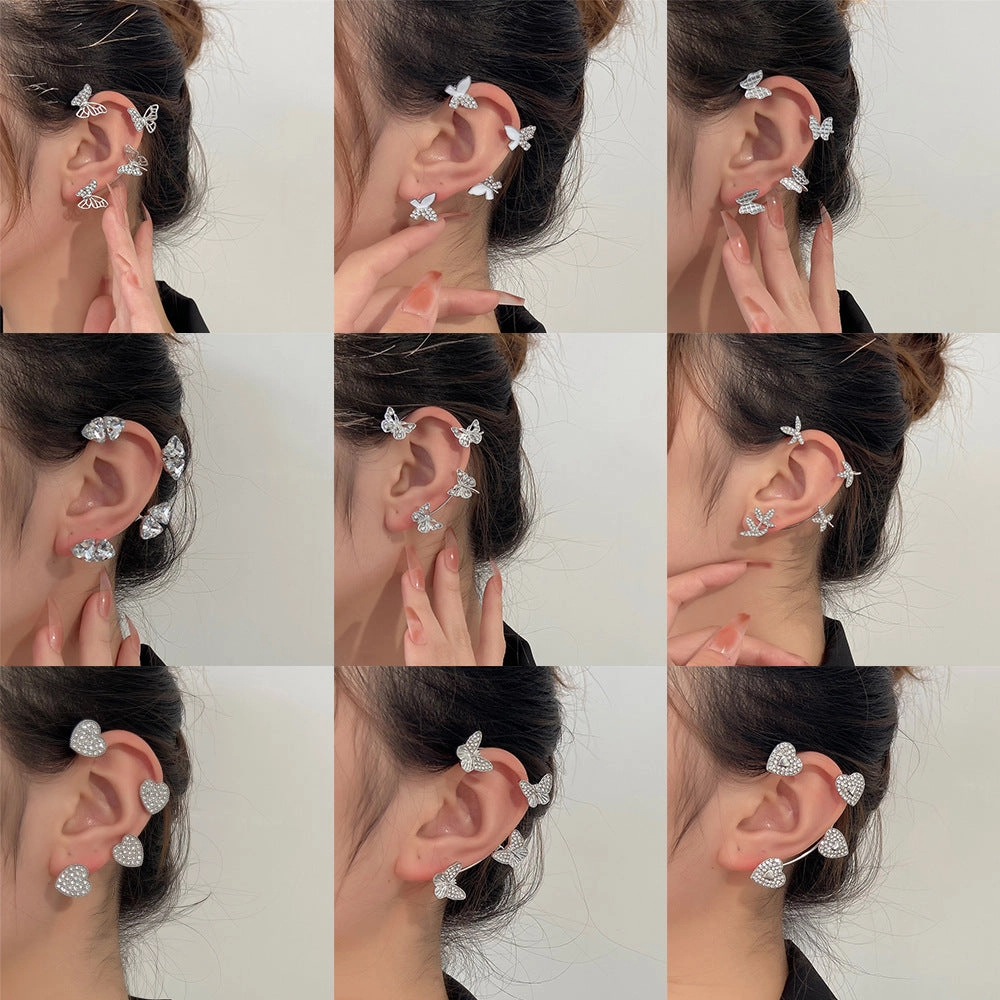 Wholesale Diamond Butterfly Ear Cuff Alloy Earrings