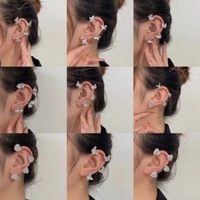 Wholesale Diamond Butterfly Ear Cuff Alloy Earrings