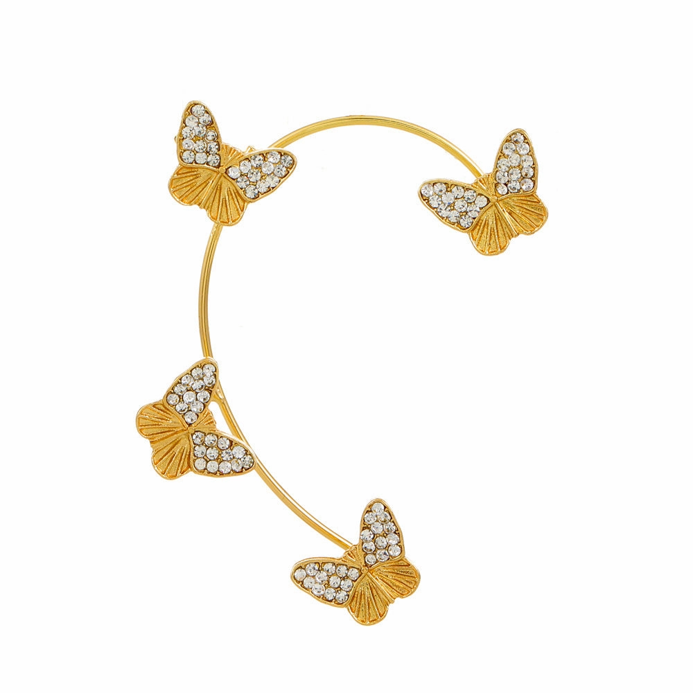 Wholesale Diamond Butterfly Ear Cuff Alloy Earrings