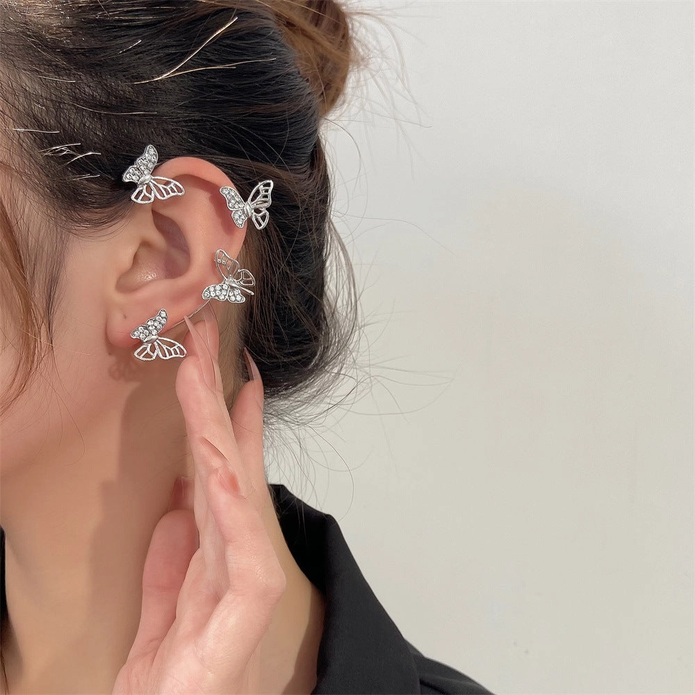 Wholesale Diamond Butterfly Ear Cuff Alloy Earrings