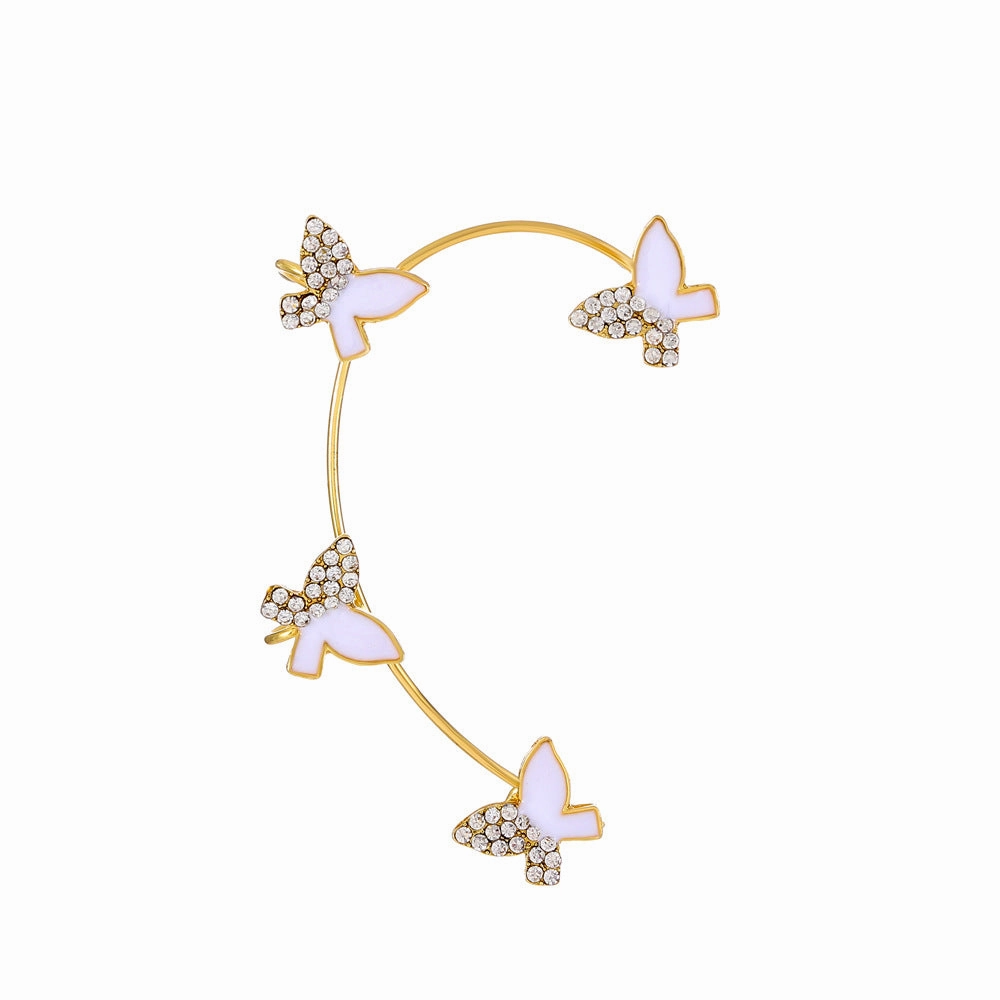 Wholesale Diamond Butterfly Ear Cuff Alloy Earrings