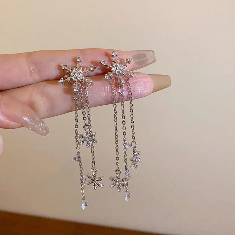 Wholesale Diamond Butterfly Flower Five Pointed Star Tassel Alloy Earrings