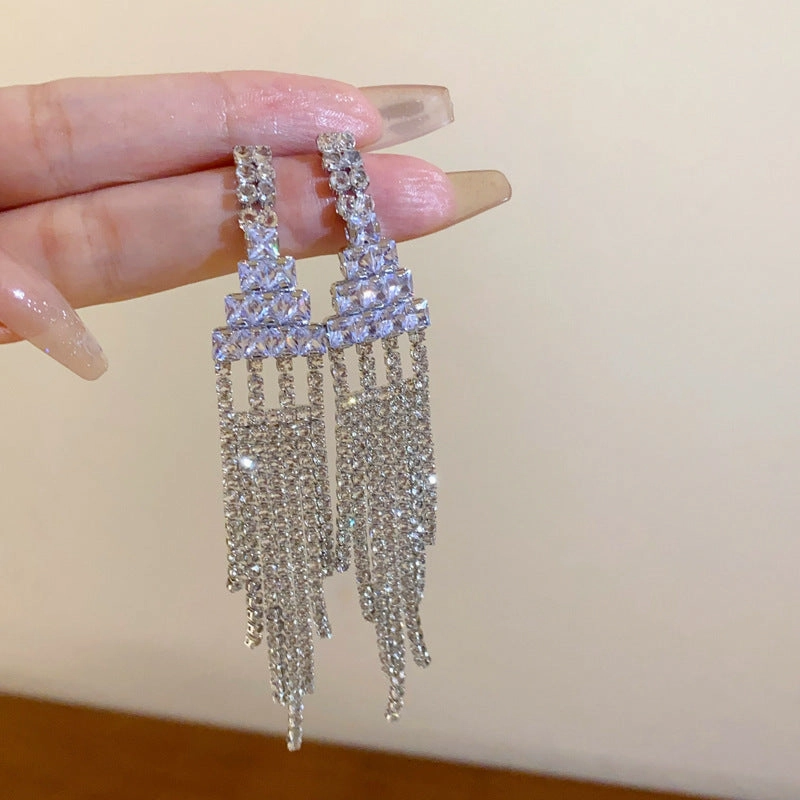 Wholesale Diamond Butterfly Flower Five Pointed Star Tassel Alloy Earrings