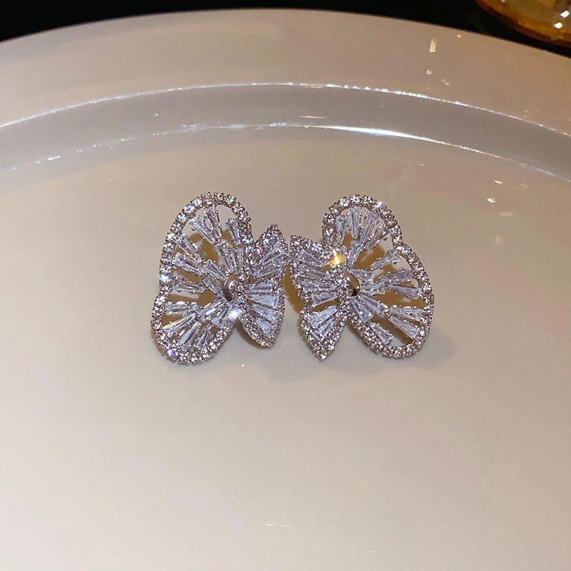 Wholesale Diamond Butterfly Flower Five Pointed Star Tassel Alloy Earrings