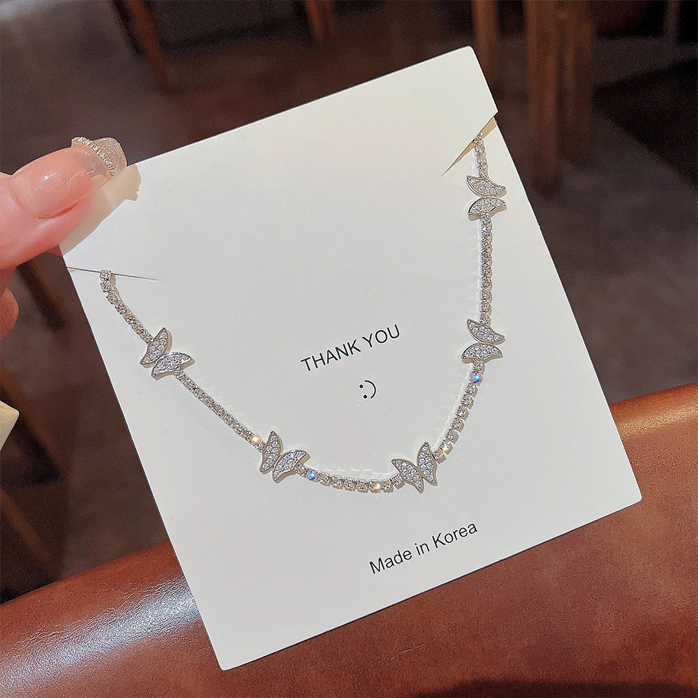 Wholesale Diamond Butterfly Necklace Clavicle Chain
