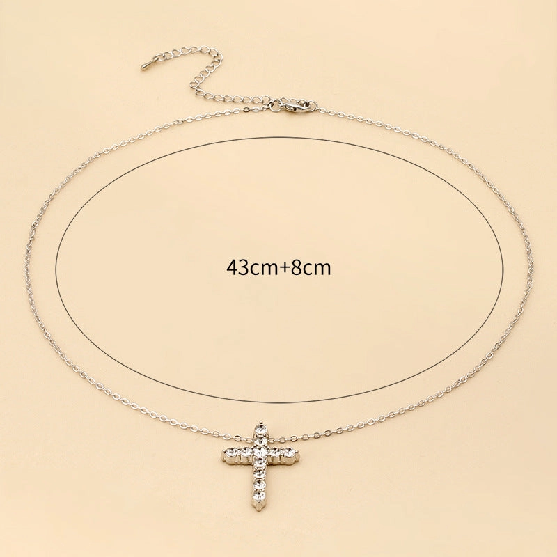 Wholesale Diamond Cross Alloy Choker Necklace