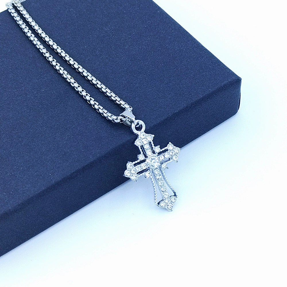 Wholesale Diamond Cross Alloy Necklace