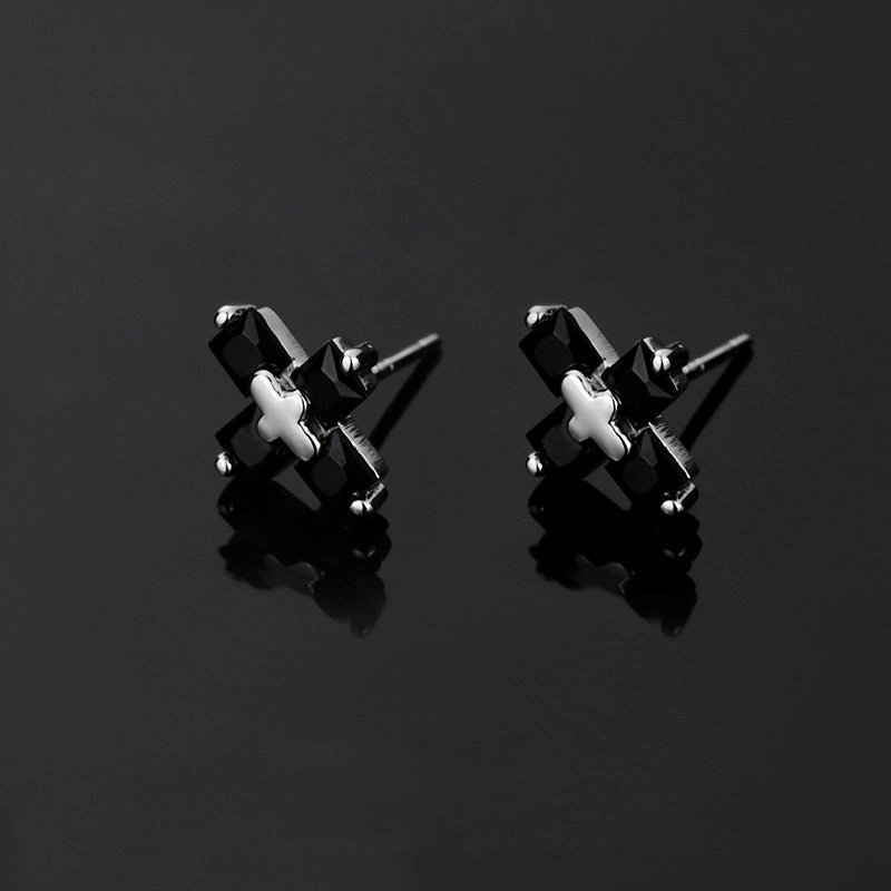 Wholesale Diamond Cross Male Earrings
