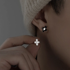Wholesale Diamond Cross Male Earrings