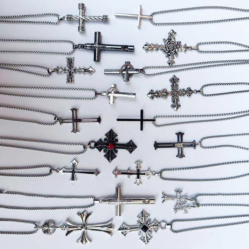 Wholesale Diamond Cross Necklace Sweater Chain