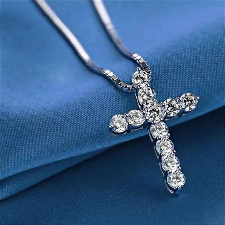 Wholesale Diamond Cross Titanium Steel Necklace