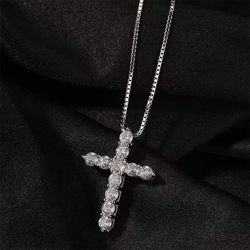 Wholesale Diamond Cross Titanium Steel Necklace